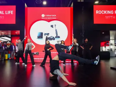 Stadium Dance Las Vegas professional dancers performing custom trade show entertainment for Roborock at CES 2026 at the Venetian Expo in Las Vegas
