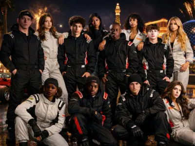 Stadium Dance Las Vegas professional dancers performing a Formula 1 F1 race themed corporate event entertainment production at the Las Vegas Convention Center